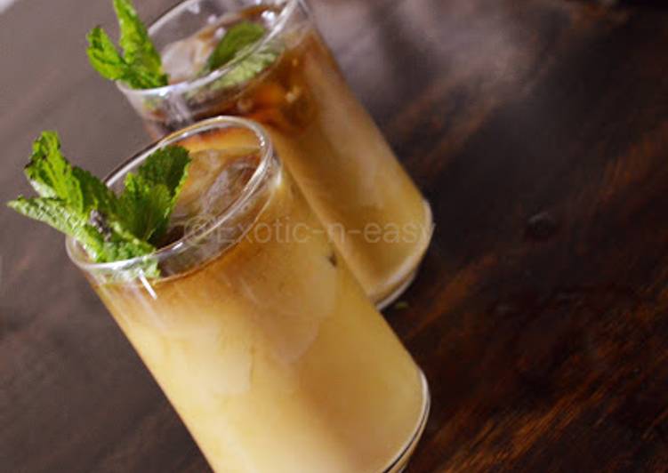 Steps to Cook Yummy Mint Iced Coffee Latte