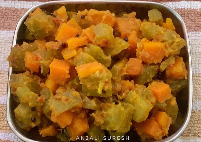 Steps to Make Homemade Snakegourd and Carrot Sabji South Indian style