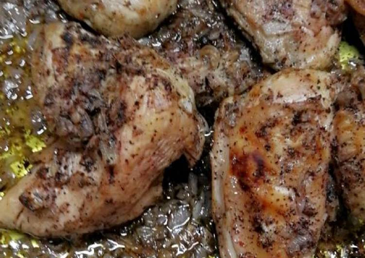 صينية دجاج بالبصل والسماق