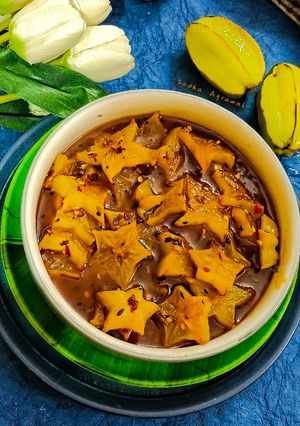 स्टार फ्रूट / कमरख लौंजी (Star fruit ki launji recipe in Hindi) रेसिपी मुख्य फोटो