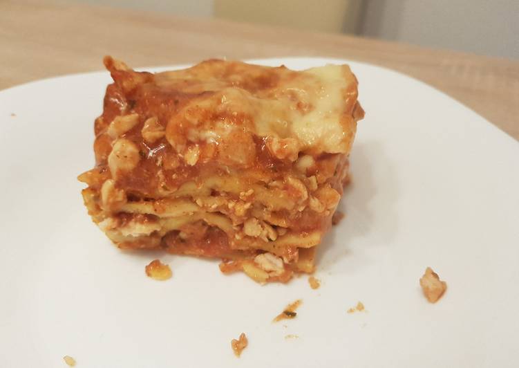 Lasagne paradicsomos csirkemellel, házi gluténmentes tésztával