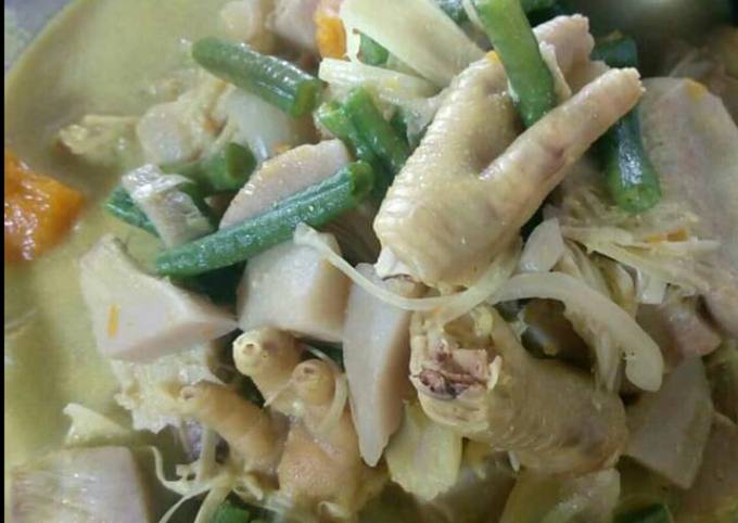 Cara Membuat Sayur santan nangka ceker ayam Anti Gagal