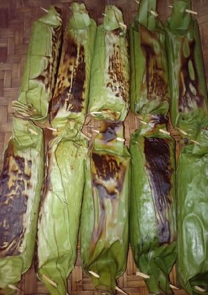 Foto resep Nasi bakar udang jamur