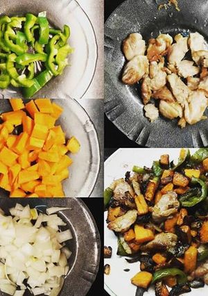Una foto de Verduras salteadas con pollo