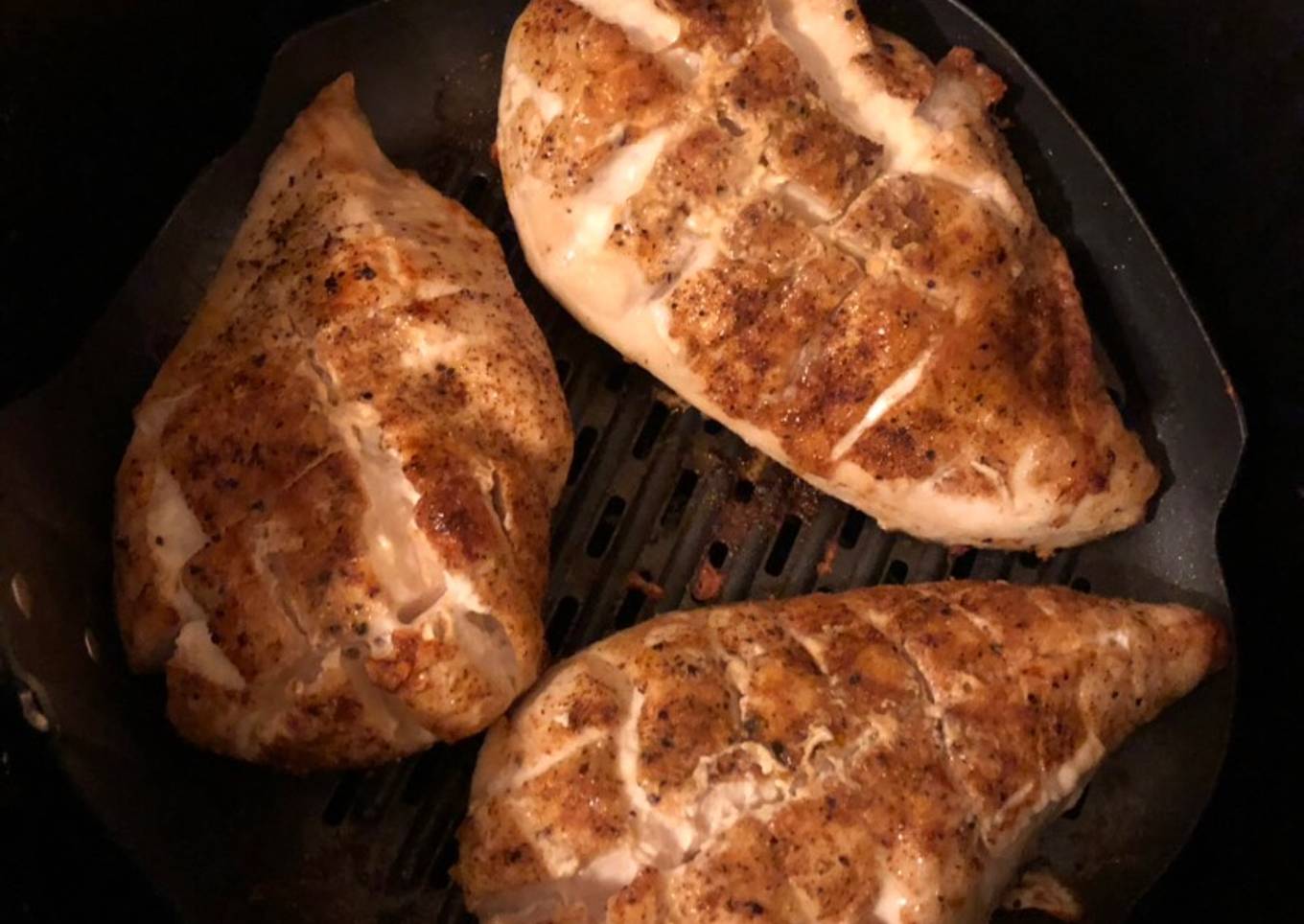 Air fried chicken breasts