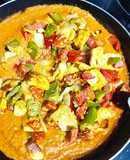 Curry de verduras y halloumi