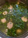 Artemisia Soup with Pork Meatballs