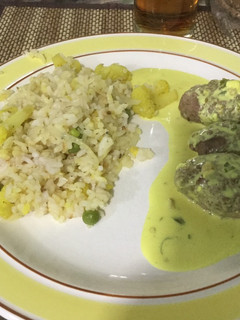 Una foto de Verduras con arroz especiado