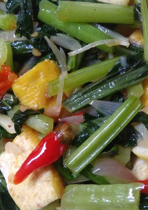 Foto resep Tumis sawi hijau tahu