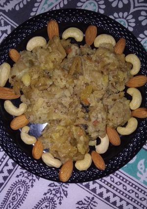 A picture of Roti ka halwa from leftover roti.