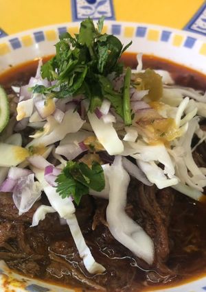 A picture of Sonoran-Style Beef Tongue Birria.