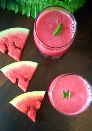 A picture of Watermelon rose cooler recipe | watermelon rose juice recipe.