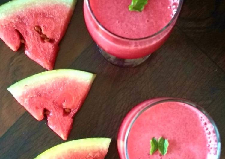 Recipe of Homemade Watermelon rose cooler recipe | watermelon rose juice recipe