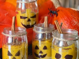 Copinhos proteicos com creme de abóbora 🎃