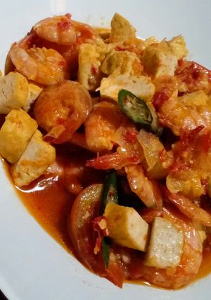 Foto resep Sambel goreng udang tahu praktis #BikinRamadanBerkesan