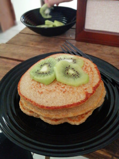 Una foto de Hot cakes de plátano y avena