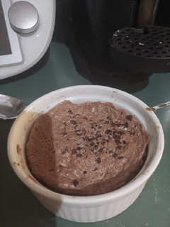 Una foto de Cheesecake proteico de chocolate al micro keto