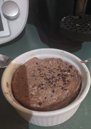 Una foto de Cheesecake proteico de chocolate al micro keto