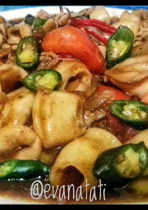 Foto resep Cumi Saos Tiram Cabe Ijo