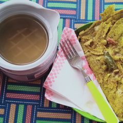 A picture of Saag and Barley dosa.