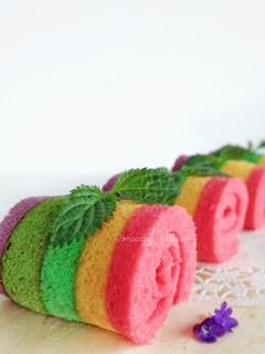 Foto resep Rainbow mini roll cake