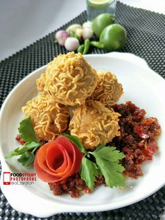 Foto resep Bola tahu mie telur sambal rica