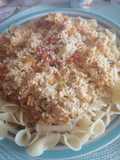 Corbatas con repollo y crema de coco