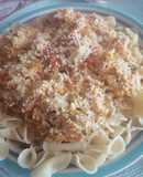 Corbatas con repollo y crema de coco