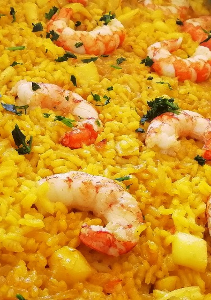 Una foto de Arroz con Gambas y Sepia