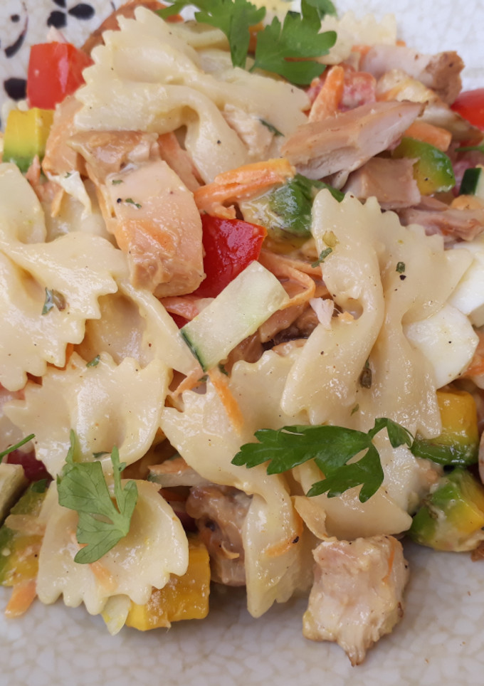 A picture of Macaroni and Chicken Salad.
