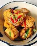 Chả tàu hũ ki kho lá gừng
