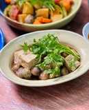 Nấm Rơm Kho Đậu Hủ