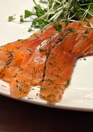 A picture of Citrus-cured salmon gravadlax.