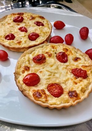 Una foto de Tarta de ricota y tomate