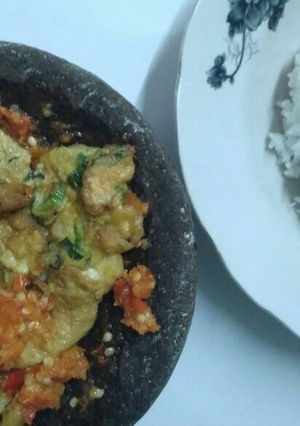 Foto resep Telor dadar sambal korek