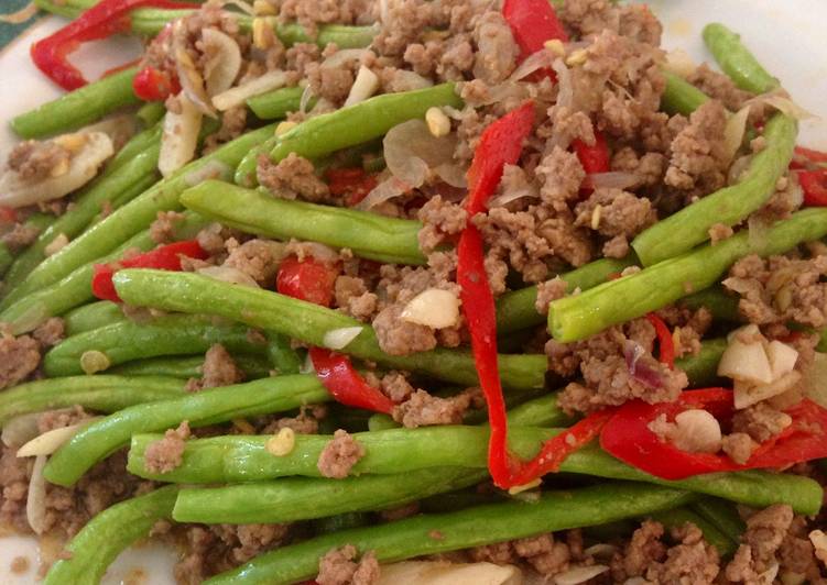 Bumbu meracik Tumis buncis daging cincang Lezat