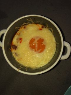Une photo de Œuf cocotte chorizo