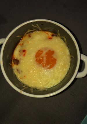 Une photo de Œuf cocotte chorizo