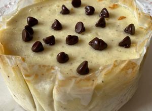 Una foto de Cheesecake amb xocolata