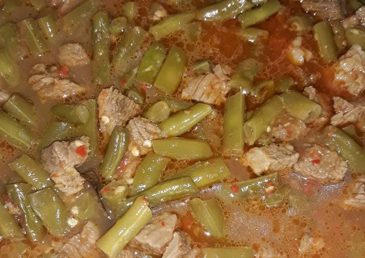 Buncis daging asam manis