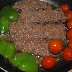 Iranian pan kebab (kebab tabei کباب تابه ای) A picture of Iranian pan kebab (kebab tabei کباب تابه ای).