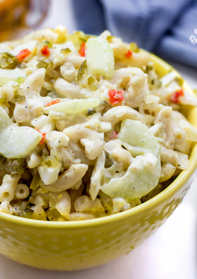 A picture of Cucumber and Egg Macaroni Salad.