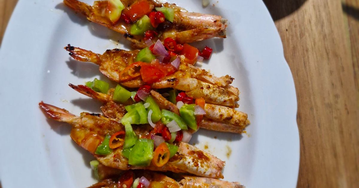 Udang Bakar Jimbaran dengan Sambal Colo-Colo🦐🌶🧅