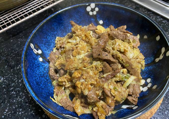 Beef and Cabbage in Soysauce and Ginger