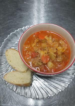 A picture of Cabbage and Beef Soup.