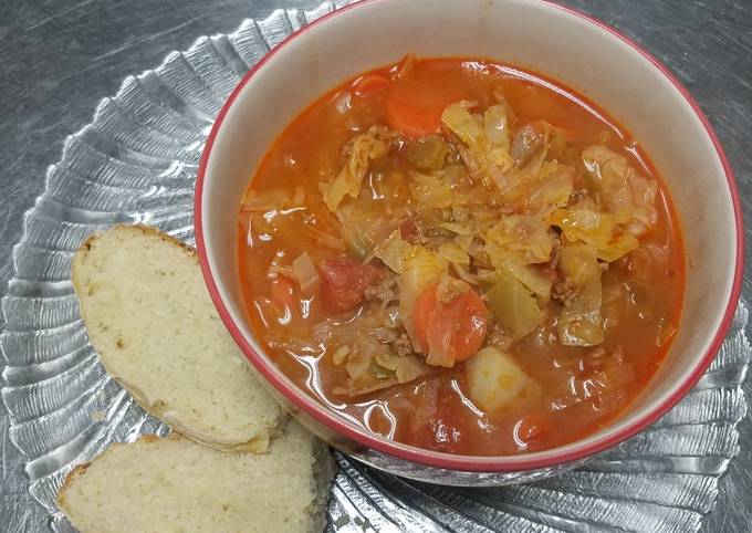 Cabbage and beef soup