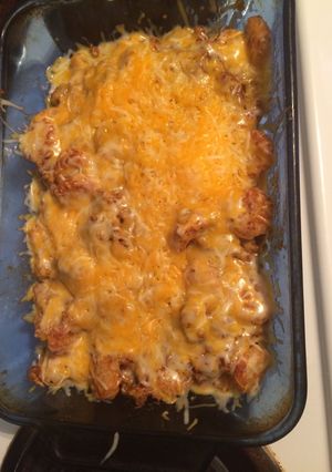 A picture of Ground Beef Totchos.