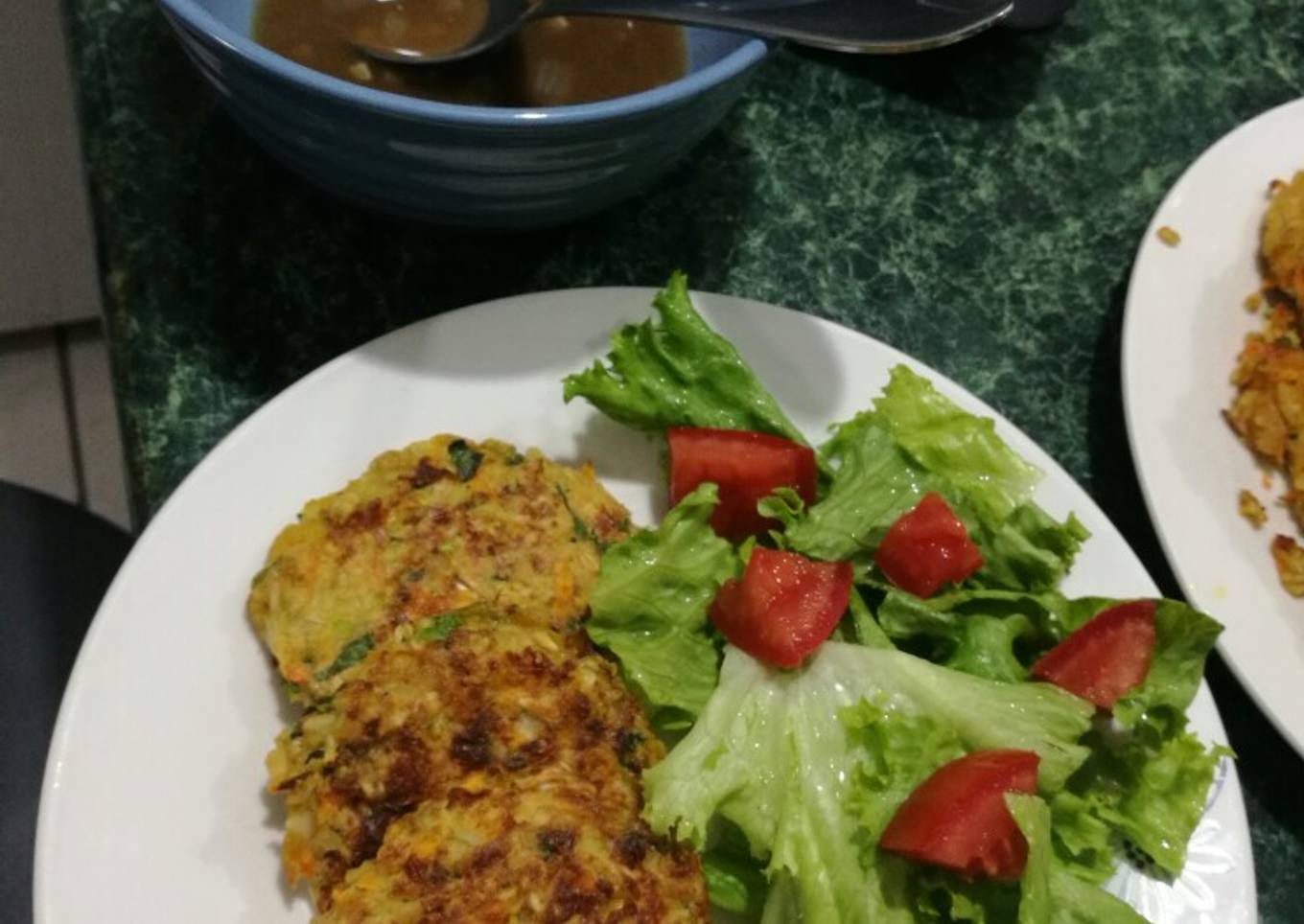 Tortitas de verdura con avena sin capear