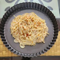 A picture of White Sauce Spaghetti.