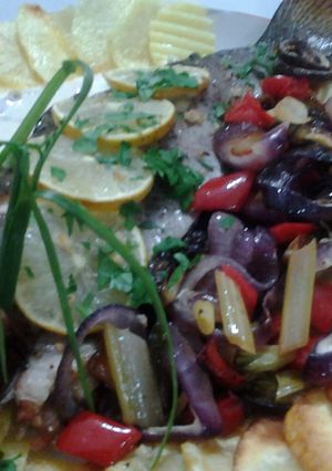 Una foto de Trucha con salsa tártara